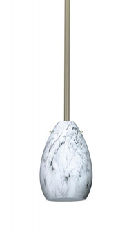 Besa Pera 6 Stem Pendant Satin Nickel Marble Grigio 1x40W Halogen (127|1TT-1713MG-HAL-SN)