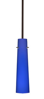 Besa Camino Stem Pendant Bronze Cobalt Blue Matte 1x40W Halogen (127|1TT-5674CM-HAL-BR)