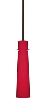 Besa Camino Stem Pendant Bronze Ruby Matte 1x40W Halogen (127|1TT-5674RM-HAL-BR)