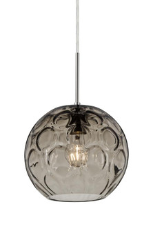 Besa Bombay Cord Pendant, Smoke, Satin Nickel Finish, 1x60W Medium Base (127|1JC-BOMYSM-SN)