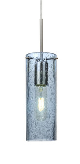 Besa, Juni 10 Cord Pendant, Blue Bubble, Satin Nickel, 1x60W Medium Base (127|1JC-JUNI10BL-SN)