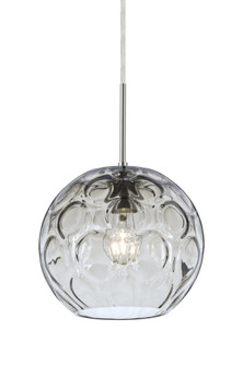 Besa Bombay Cord Pendant, Clear, Satin Nickel Finish, 1x60W Medium Base (127|1JT-BOMYCL-SN)
