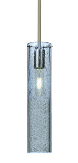 Besa, Juni 16 Stem Pendant, Blue Bubble, Satin Nickel, 1x60W Medium Base (127|1TT-JUNI16BL-SN)