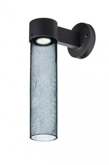 Besa, Juni 16 Outdoor Sconce, Blue Bubble, Black Finish, 1x4W LED (127|JUNI16BL-WALL-LED-BK)
