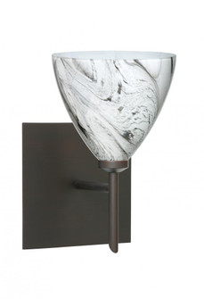 Besa Wall With SQ Canopy Mia Bronze Marble Grigio 1x5W LED (127|1SW-1779MG-LED-BR-SQ)