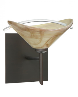 Besa Wall With SQ Canopy Hoppi Bronze Mocha/Clear 1x3W LED (127|1SW-181305-LED-BR-SQ)