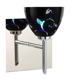 Besa Divi Wall With SQ Canopy 1SW Black Dicro Vine Chrome 1x5W LED (127|1SW-1858VB-LED-CR-SQ)