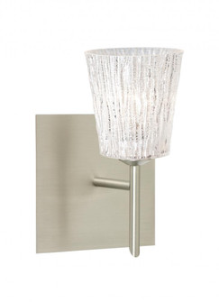 Besa Wall With SQ Canopy Nico 4 Satin Nickel Glitter Stone 1x5W LED (127|1SW-5125GL-LED-SN-SQ)