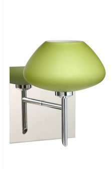 Besa Wall With SQ Canopy Peri Chrome Chartreuese 1x5W LED (127|1SW-541035-LED-CR-SQ)