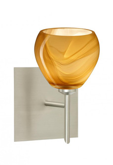 Besa Wall With SQ Canopy Tay Tay Satin Nickel Honey 1x5W LED (127|1SW-5605HN-LED-SN-SQ)