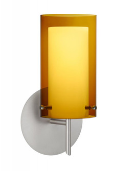Besa Pahu 4 Wall 1SW Transparent Armagnac/Opal Satin Nickel 1x5W LED (127|1SW-G44007-LED-SN)