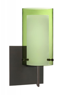 Besa Pahu 4 Wall With SQ Canopy 1SW Transparent Olive/Opal Bronze 1x5W LED (127|1SW-L44007-LED-BR-SQ)