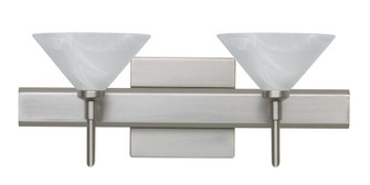 Besa Wall With SQ Canopy Kona Satin Nickel Marble 2x5W LED (127|2SW-117652-LED-SN-SQ)