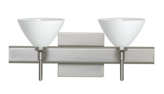 Besa Wall With SQ Canopy Domi Satin Nickel White 2x5W LED (127|2SW-174307-LED-SN-SQ)