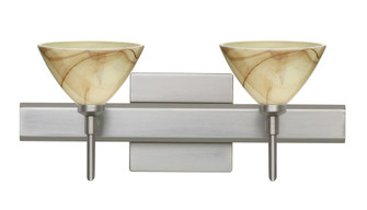 Besa Wall With SQ Canopy Domi Satin Nickel Mocha 2x5W LED (127|2SW-174383-LED-SN-SQ)