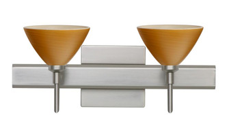 Besa Wall With SQ Canopy Domi Satin Nickel Oak 2x5W LED (127|2SW-1743OK-LED-SN-SQ)