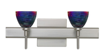 Besa Divi Wall With SQ Canopy 2SW Black Dicro Wavy Satin Nickel 2x5W LED (127|2SW-1858DW-LED-SN-SQ)