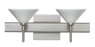 Besa Wall With SQ Canopy Kona Satin Nickel White Starpoint 2x5W LED (127|2SW-282453-LED-SN-SQ)