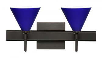 Besa Wall With SQ Canopy Kani Bronze Cobalt Blue Matte 2x5W LED (127|2SW-5121CM-LED-BR-SQ)
