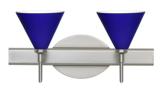 Besa Wall Kani Satin Nickel Cobalt Blue Matte 2x5W LED (127|2SW-5121CM-LED-SN)