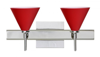 Besa Wall With SQ Canopy Kani Chrome Ruby Matte 2x5W LED (127|2SW-5121RM-LED-CR-SQ)