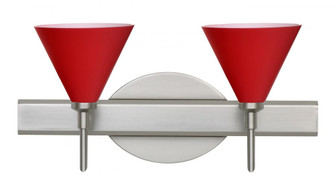 Besa Wall Kani Satin Nickel Ruby Matte 2x5W LED (127|2SW-5121RM-LED-SN)