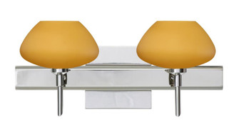 Besa Wall With SQ Canopy Peri Chrome Amber Matte 2x5W LED (127|2SW-541080-LED-CR-SQ)