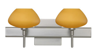 Besa Wall With SQ Canopy Peri Satin Nickel Amber Matte 2x5W LED (127|2SW-541080-LED-SN-SQ)