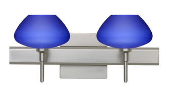 Besa Wall With SQ Canopy Peri Satin Nickel Blue Matte 2x5W LED (127|2SW-541087-LED-SN-SQ)