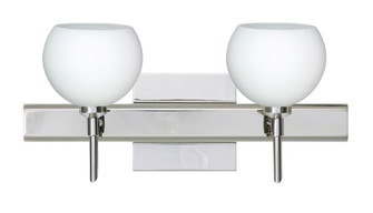 Besa Wall With SQ Canopy Palla 5 Chrome Opal Matte 2x5W LED (127|2SW-565807-LED-CR-SQ)