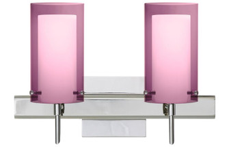 Besa Pahu 4 Wall With SQ Canopy 2SW Transparent Amethyst/Opal Chrome 2x5W LED (127|2SW-A44007-LED-CR-SQ)