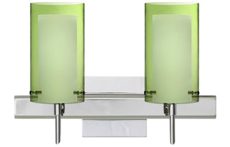 Besa Pahu 4 Wall With SQ Canopy 2SW Transparent Olive/Opal Chrome 2x5W LED (127|2SW-L44007-LED-CR-SQ)