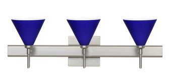 Besa Wall With SQ Canopy Kani Satin Nickel Cobalt Blue Matte 3x5W LED (127|3SW-5121CM-LED-SN-SQ)