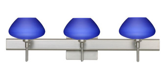 Besa Wall With SQ Canopy Peri Satin Nickel Blue Matte 3x5W LED (127|3SW-541087-LED-SN-SQ)