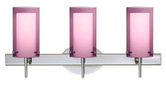 Besa Pahu 4 Wall 3SW Transparent Amethyst/Opal Chrome 3x5W LED (127|3SW-A44007-LED-CR)