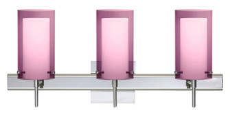 Besa Pahu 4 Wall With SQ Canopy 3SW Transparent Amethyst/Opal Chrome 3x5W LED (127|3SW-A44007-LED-CR-SQ)