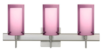 Besa Pahu 4 Wall With SQ Canopy 3SW Transparent Amethyst/Opal Satin Nickel 3x5W LED (127|3SW-A44007-LED-SN-SQ)