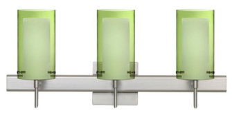 Besa Pahu 4 Wall With SQ Canopy 3SW Transparent Olive/Opal Satin Nickel 3x5W LED (127|3SW-L44007-LED-SN-SQ)