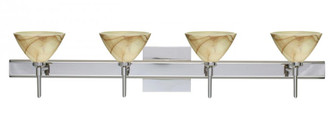 Besa Wall With SQ Canopy Domi Chrome Mocha 4x5W LED (127|4SW-174383-LED-CR-SQ)
