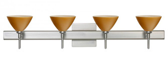 Besa Wall With SQ Canopy Domi Satin Nickel Oak 4x5W LED (127|4SW-1743OK-LED-SN-SQ)
