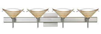 Besa Wall With SQ Canopy Hoppi Satin Nickel Mocha/Clear 4x3W LED (127|4SW-181305-LED-SN-SQ)