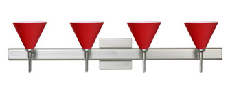 Besa Wall With SQ Canopy Kani Satin Nickel Ruby Matte 4x5W LED (127|4SW-5121RM-LED-SN-SQ)