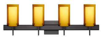 Besa Pahu 4 Wall With SQ Canopy 4SW Transparent Armagnac/Opal Bronze 4x5W LED (127|4SW-G44007-LED-BR-SQ)