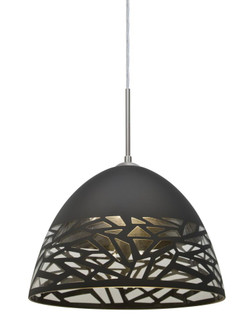 Besa Kiev Pendant, Black, Satin Nickel Finish, 1x9W LED (127|1JT-KIEVBK-LED-SN)