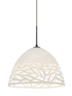 Besa Kiev Pendant, White, Bronze Finish, 1x9W LED (127|1JT-KIEVWH-LED-BR)