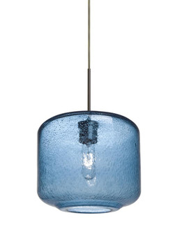 Besa Niles 10 Pendant, Blue Bubble, Bronze Finish, 1x60W Medium Base T10 (127|1JT-NILES10BL-BR)