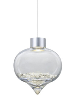 Besa Terra Cord Pendant, Clear Crystals, Satin Nickel Finish, 1x3W LED (127|1XT-TERRACL-LED-SN)