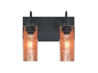 Besa Duke Vanity, Copper Foil, Black Finish, 2x60W Medium Base (127|2WG-DUKECF-BK)