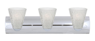 Nico 5 Vanity, Glitter Stone, Chrome Finish, 3x9W LED (127|3WZ-NICO5GL-LED-CR)