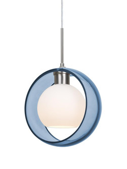 Besa Mana Pendant, Blue/Opal, Satin Nickel Finish, 1x60W Medium Base (127|1JC-MANABL-SN)